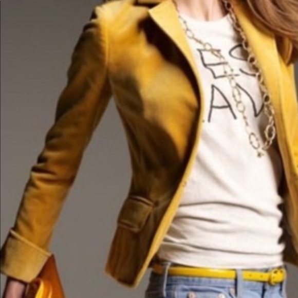 J. Crew Neon Acid Yellow Green Ecole Lightweight Wool Blogger Fav Blazer Chic - Picture 9 of 12